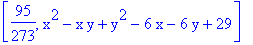 [95/273, x^2-x*y+y^2-6*x-6*y+29]